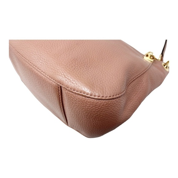 Michael Kors Mauve Dusty Pink Leather Brooke Medium Shoulder Crossbody Handbag - Picture 13 of 14